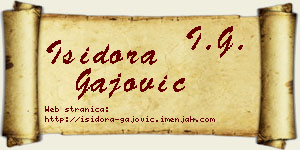 Isidora Gajović vizit kartica